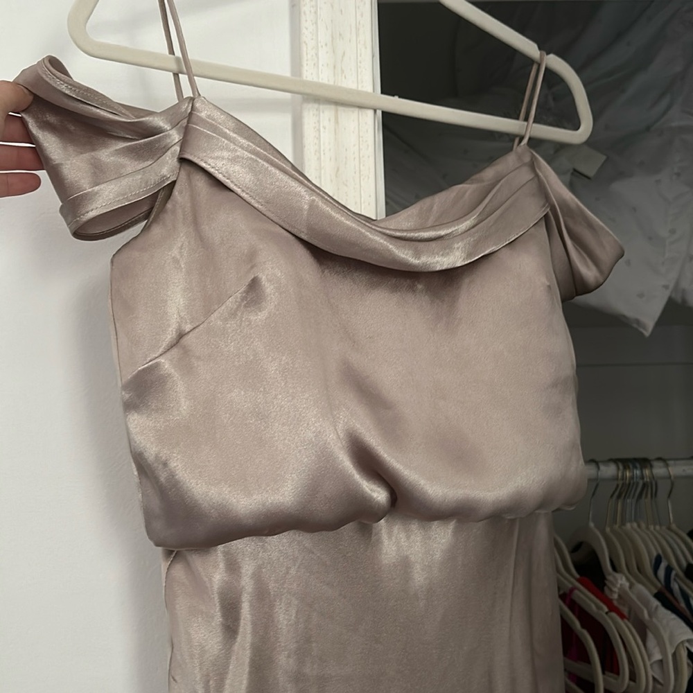 Jenny You silk champagne dress size 10.